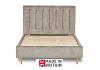 4ft Small Double Kingston fabric upholstered bed frame,vertical pleats shaped head end. 3